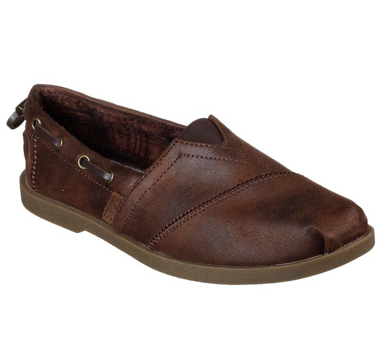 Skechers Bobs Chill Luxe - Buttoned Up - Womens Flats Shoes Brown [AU-WY1134]